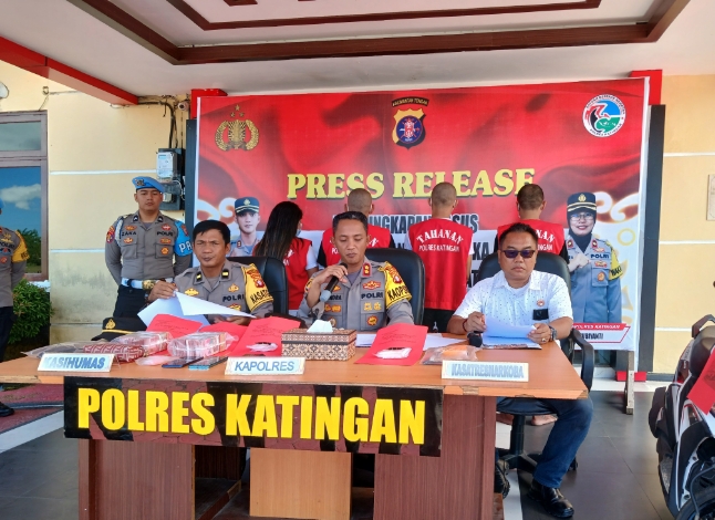 Polres Katingan Gelar Konferensi Pers Pengungkapan Kasus Narkoba