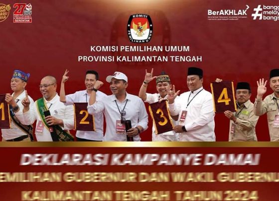 Nomor Urut Calon Gubernur dan Wakil Gubernur Kalteng 2024 Ditetapkan