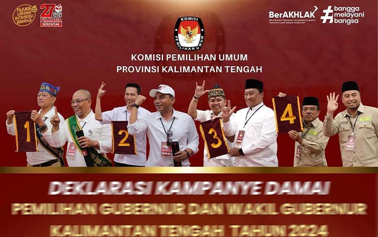 Nomor Urut Calon Gubernur dan Wakil Gubernur Kalteng 2024 Ditetapkan