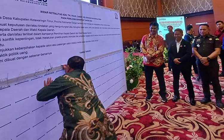 Kepala Desa dan Lurah di Kotim Ikrarkan Netralitas Pilkada 2024 Demi Pemilu Jujur