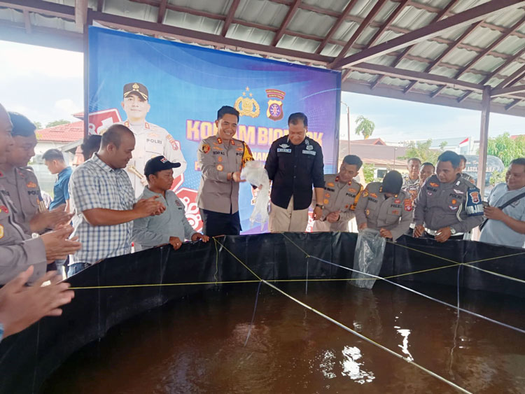 Satlantas Polres Kotim Inisiasi Kolam Bioflok untuk Perkuat Ketahanan Pangan Nasional