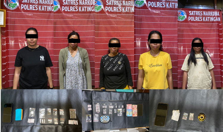 Segini Barang Bukti dari Lima IRT Diduga Pengedar Sabu di Katingan