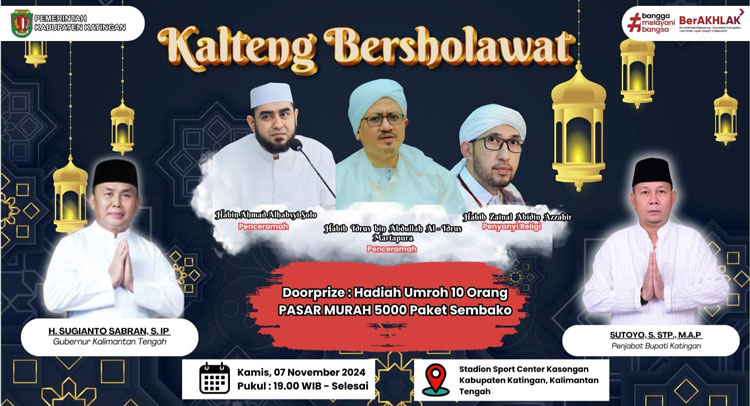 Kalteng Bersalawat Digelar di Kasongan, Warga Antusias Sambut Acara Religi