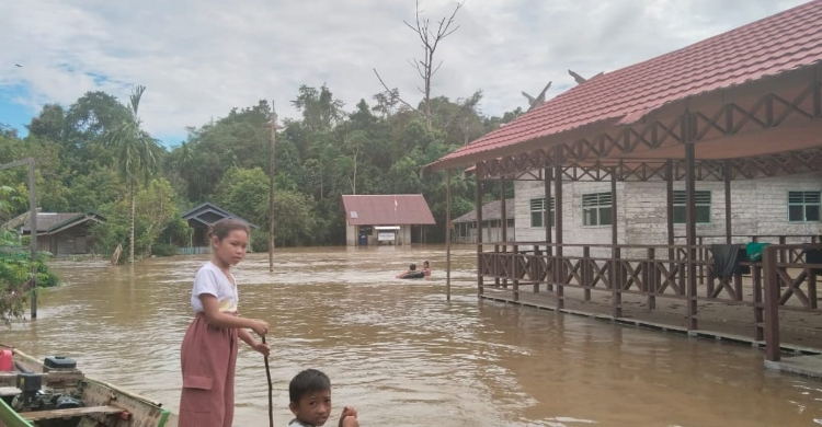 Banjir Landa Desa Tumbang Gagu hingga ANBK Terganggu