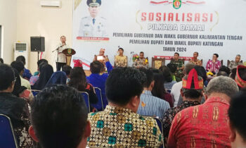 Suasana sosialisasi pilkada damai di Aula Dinas PUPR Katingan beberapa hari lalu.