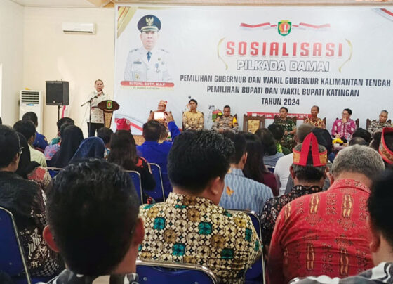 Suasana sosialisasi pilkada damai di Aula Dinas PUPR Katingan beberapa hari lalu.