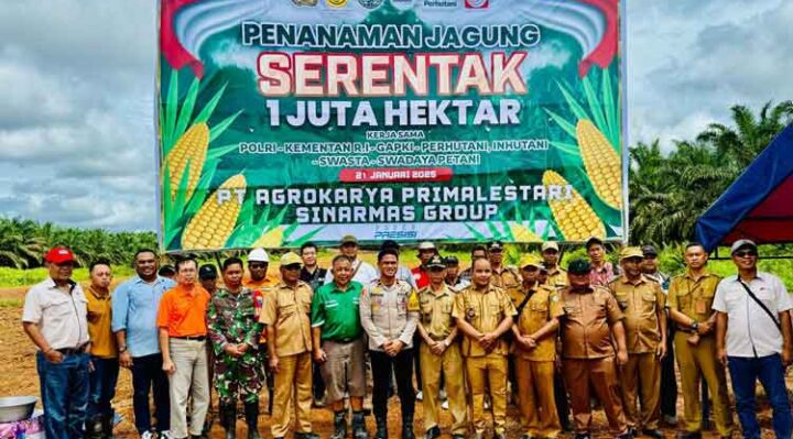 Penanaman jagung1 juta hektare serentak oleh Polsek Mentaya Hulu