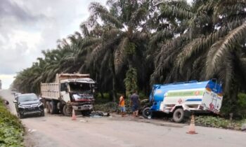 Kecelakaan yang terjadi di Jalan Poros PT BSK 1, Kecamatan Telawang, Kabupaten Kotim, Jumat, 28 Februari 2025.