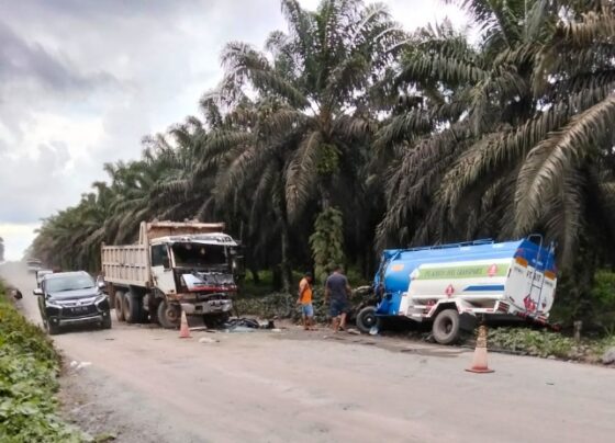 Kecelakaan yang terjadi di Jalan Poros PT BSK 1, Kecamatan Telawang, Kabupaten Kotim, Jumat, 28 Februari 2025.