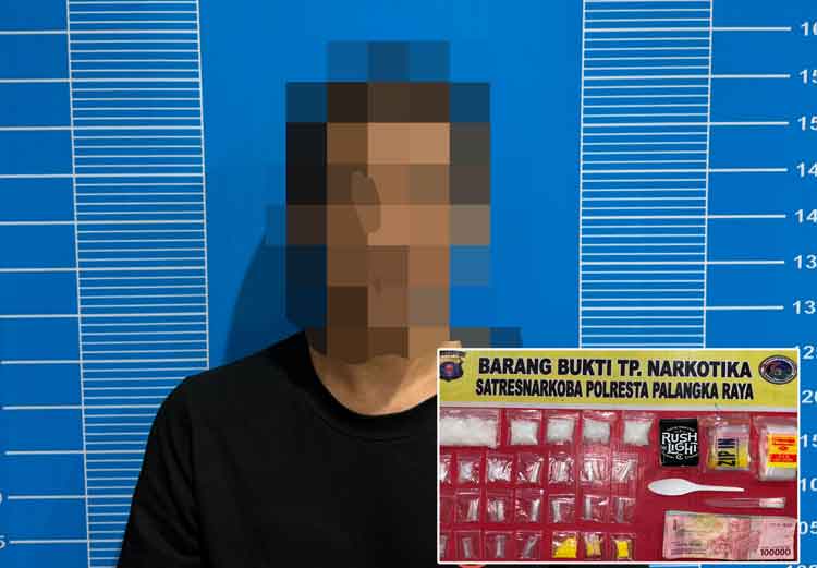 Kurir Narkoba di Palangka Raya Ditangkap, 23 Paket Sabu dan 4 Butir Ekstasi Disita Polisi