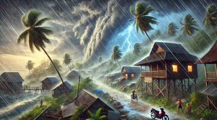 Ilustrasi cuaca ekstrem di Kalimantan Tengah.