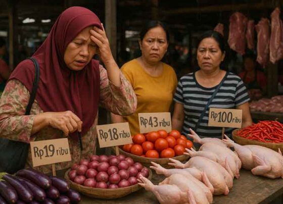Ilustrasi harga pangan naik .(Dibuat dengan keterdasan tiruan)