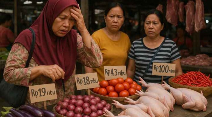 Ilustrasi harga pangan naik .(Dibuat dengan keterdasan tiruan)
