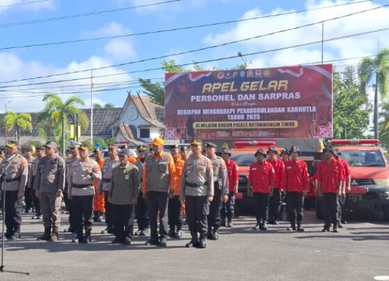 Apel gelar personel dan sarpras dalam rangka kesiapan menghadapi penanggulangan karhutla tahun 2025, Jumat, 16 Mei 2025.