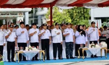 Apel siaga karhutla yang diikuti Pemkab Kotim di tingkat Provinsi Kalimantan Tengah.