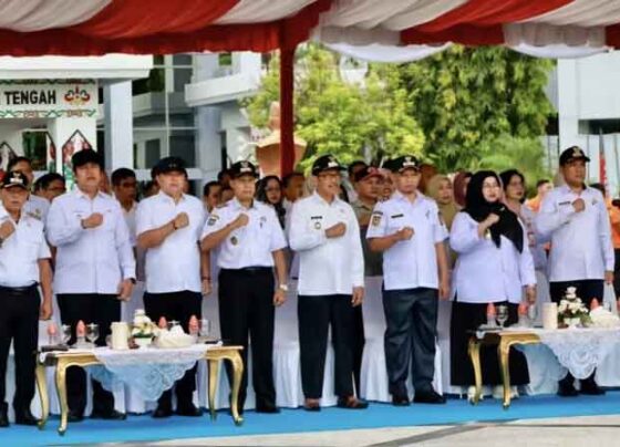 Apel siaga karhutla yang diikuti Pemkab Kotim di tingkat Provinsi Kalimantan Tengah.