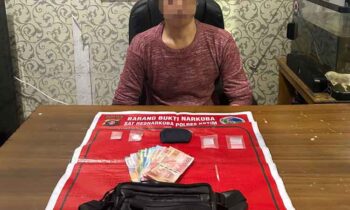 H alias Anjang tersangka kasus narkoba beserta barang bukti ditahan Polres Kotim.