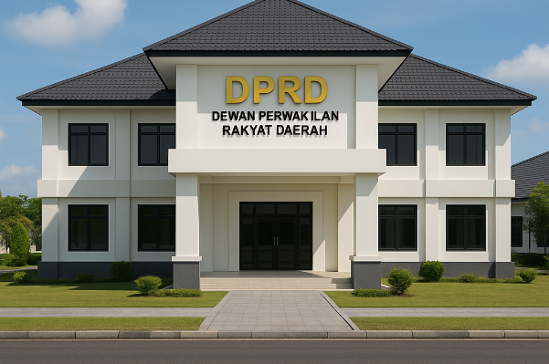 Ilustrasi bangunan DPRD Kotim. (Dibuat dengan kecerdasan buatan)