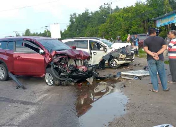 Kecelakaan lalu lintas melibatkan dua mobil terjadi di Jalan Tjilik Riwut Kilometer 2 Kasongan, Rabu, 21 Mei 2025, sekitar pukul 06.00.