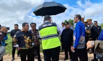 Pemantauan areal pengembangan Bandara H Asan Sampit, Kamis, 22 Mei 2025.