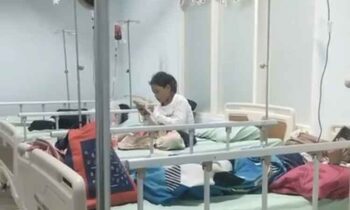 Penderita thalasemia saat transfusi darah di RSUD dr Murjani Sampit