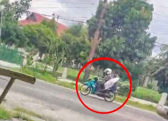 Tersangka pencurian kipas angin di TPA Alfalah Sampit kabur setelah beraksi membawa barang hasil curian, Senin, 12 Mei 2025.