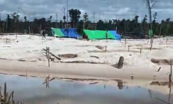 Lokasi tambang ilegal di Desa Kawan Batu, Kecamatan Mentaya Hulu, Kabupaten Kotawaringin Timur