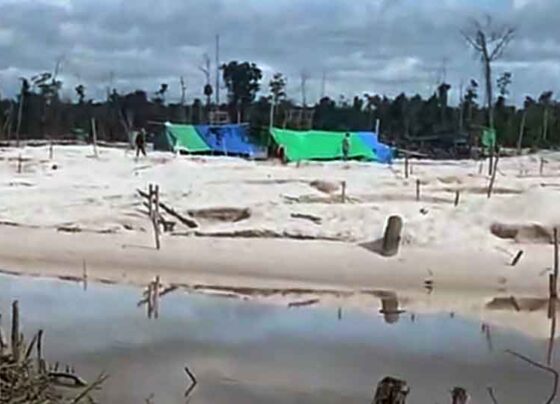 Lokasi tambang ilegal di Desa Kawan Batu, Kecamatan Mentaya Hulu, Kabupaten Kotawaringin Timur