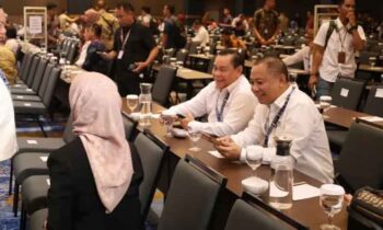 Musyawarah Nasional VI APKASI dan HUT ke 25 APKASI di Samratulangi Ballroom, Hotel Sentra Manado Kabupaten Minahasa Utara, Sulawesi Utara, Jumat, 30 Mei 2025
