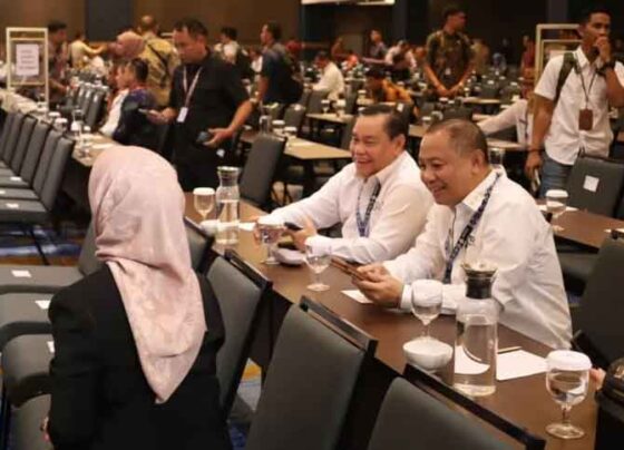 Musyawarah Nasional VI APKASI dan HUT ke 25 APKASI di Samratulangi Ballroom, Hotel Sentra Manado Kabupaten Minahasa Utara, Sulawesi Utara, Jumat, 30 Mei 2025