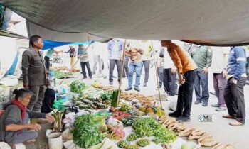 Bupati Murung Raya (Mura), Heriyus, memantau harga bahan pokok di Pasar Pelita Hilir, Kota Puruk Cahu, Jumat, 13 Juni 2025.