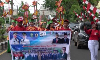 SMPN 1 Sampit Gelar Pawai HUT Ke-80 Republik Indonesia.