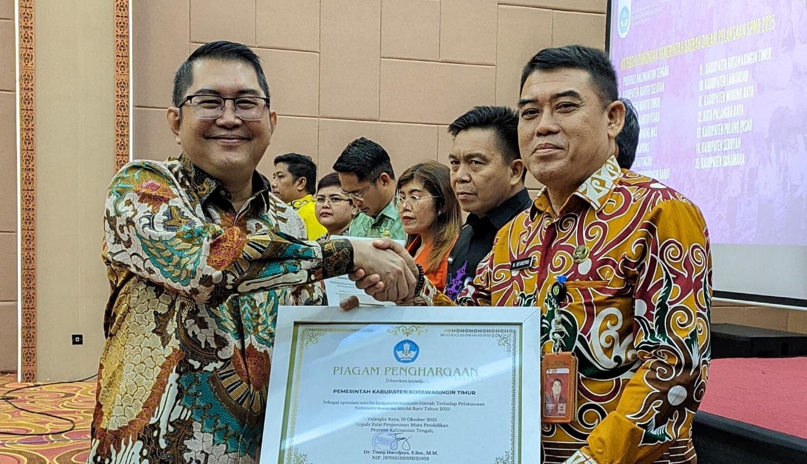 Dinas Pendidikan Kotim Raih Penghargaan dari BPMP