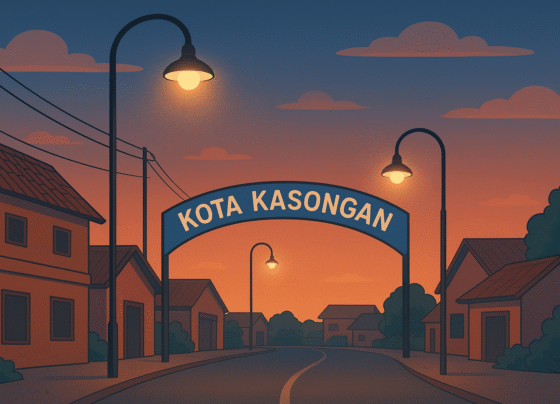 Ilustrasi penerangan jalan umum di Kasongan.