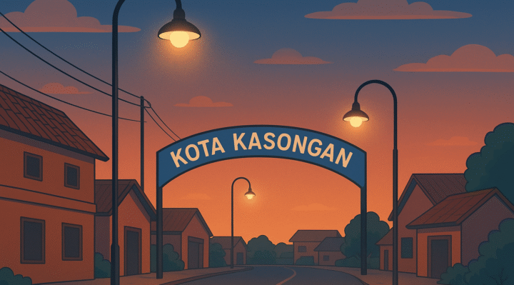Ilustrasi penerangan jalan umum di Kasongan.